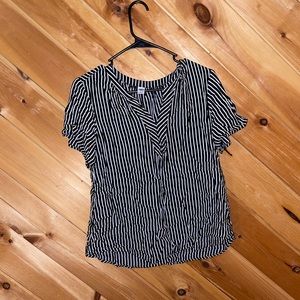 Black and white striped top